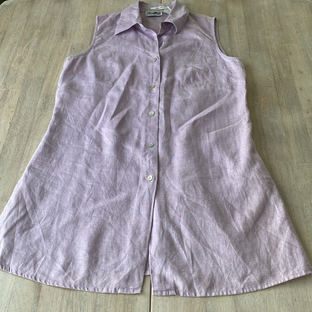 Edward 100% Pure Irish Linen Women’s Tunic Pastel Purple Size S Spring - Picture 3 of 9